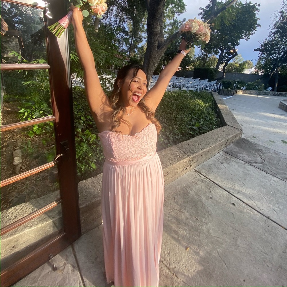 Perfect petal pink bridesmaids dress